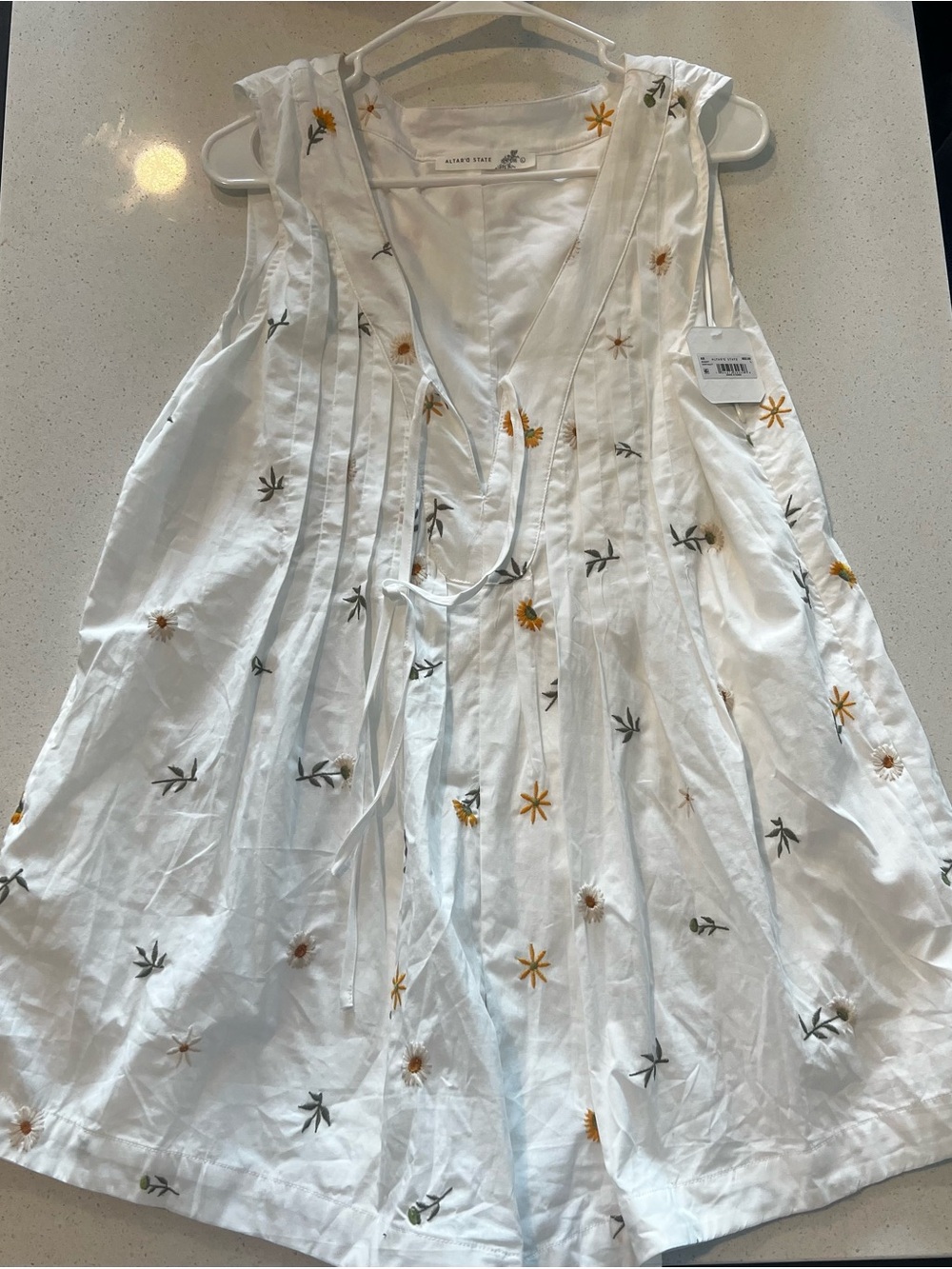 White Embroidered Floral Women’s Romper